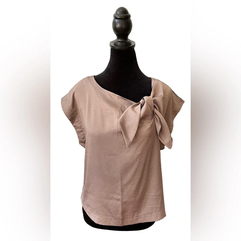 Material Girl: Metallic Brazil Brown Blouse